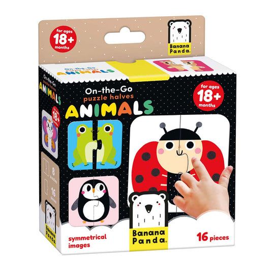 Banana panda - on-the-go puzzel halve dieren - 16st.