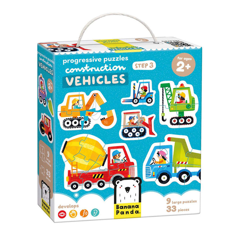 Load image into Gallery viewer, Banana panda - oplopende puzzels voertuigen - 33st.
