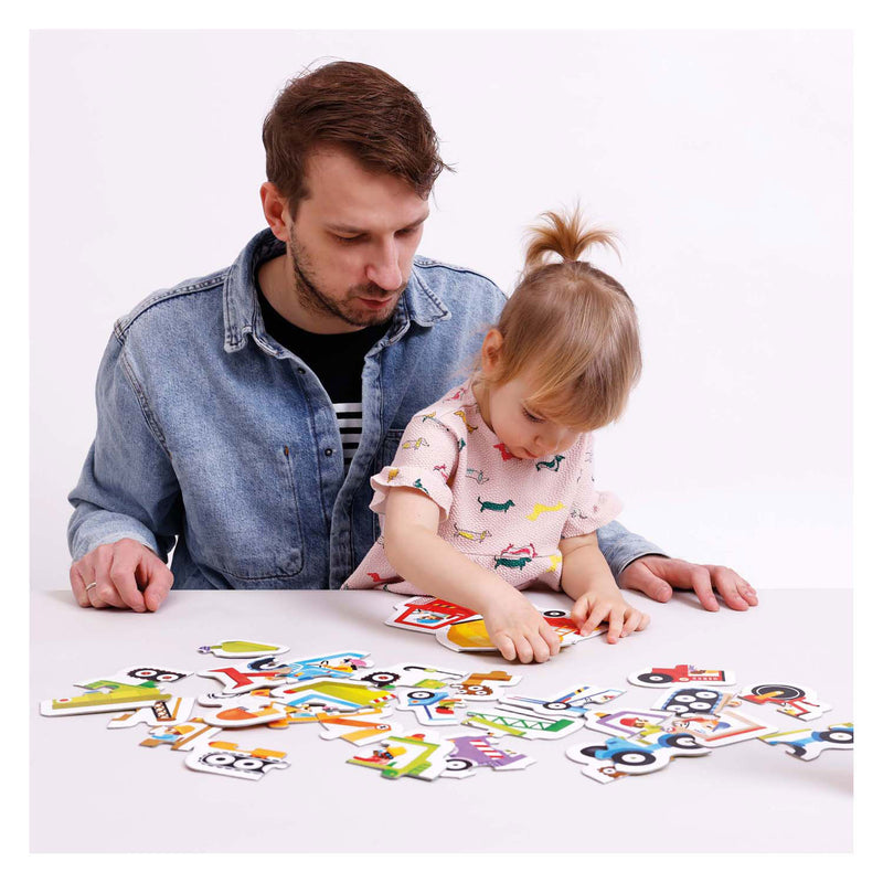 Load image into Gallery viewer, Banana panda - oplopende puzzels voertuigen - 33st.
