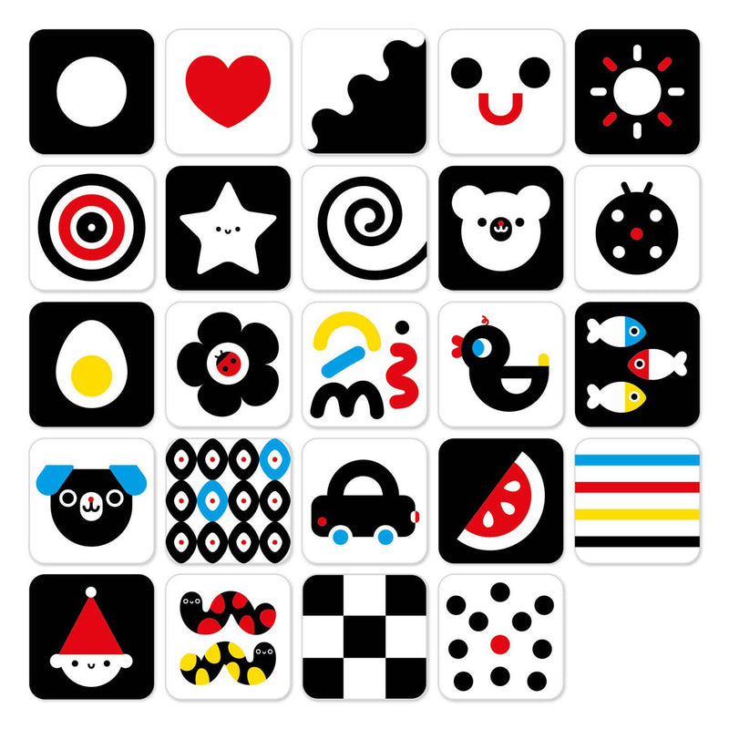 Load image into Gallery viewer, Banana panda - hoog contrast babykaarten 0m+ 3m+ - 24st.
