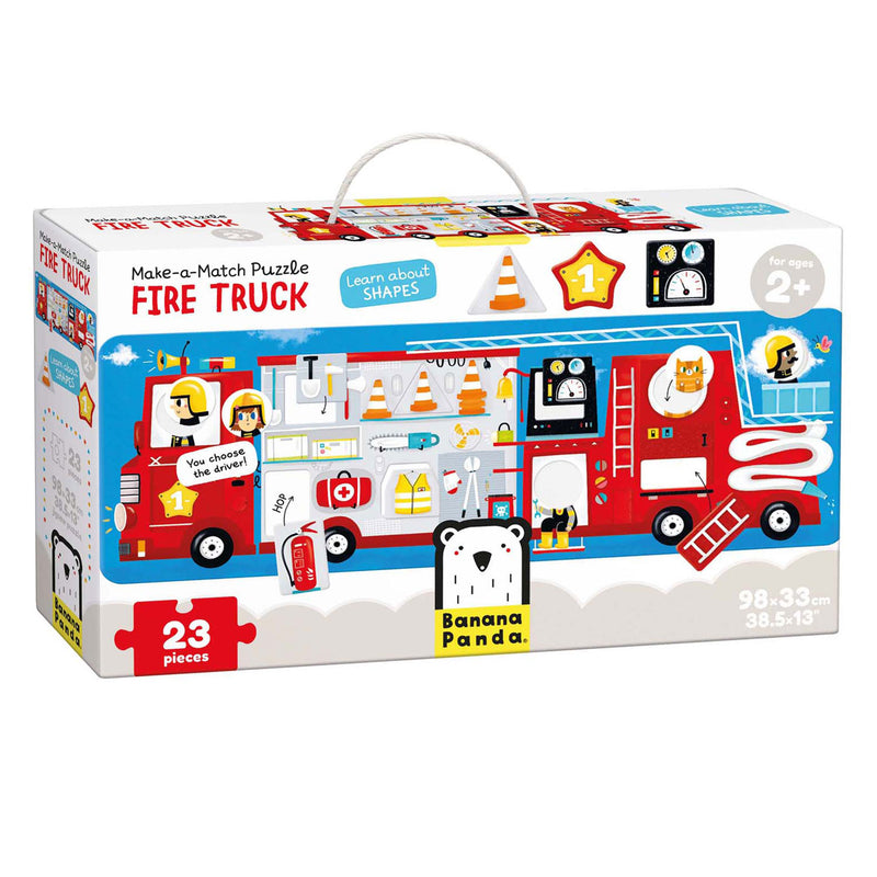 Load image into Gallery viewer, Banana panda - maak de puzzel passend brandweerwagen - 23st.
