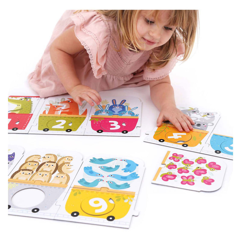 Load image into Gallery viewer, Banana panda - maak de puzzel passend nummer trein - 30st.
