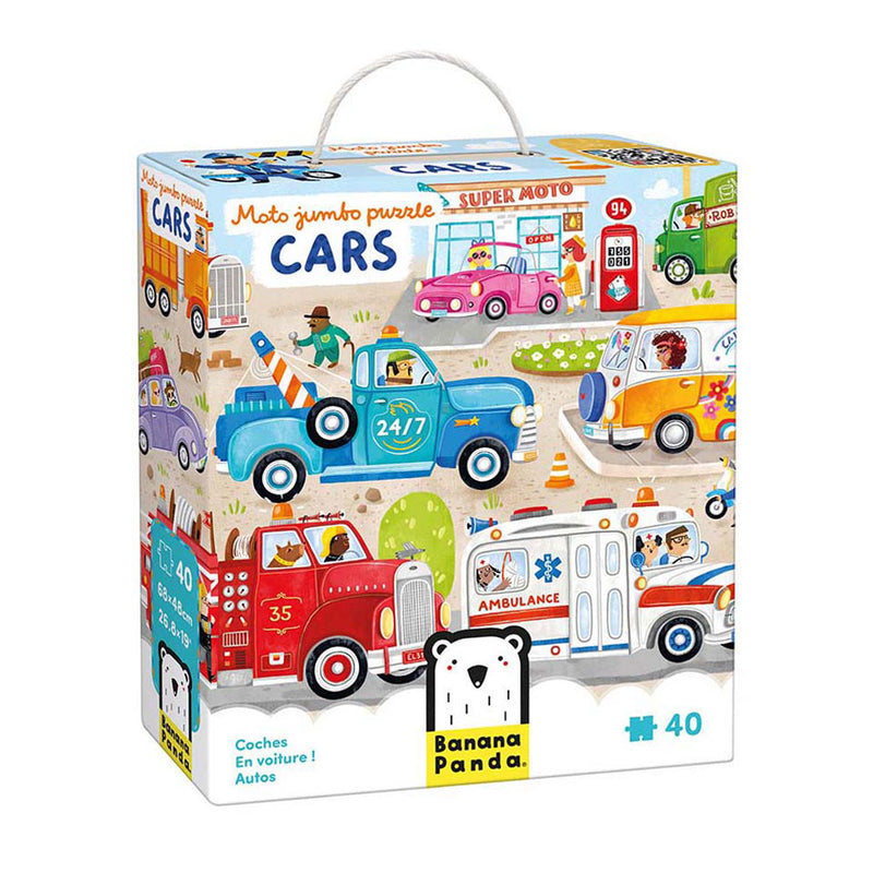 Load image into Gallery viewer, Banana panda - moto jumbo puzzel auto's - 40st.
