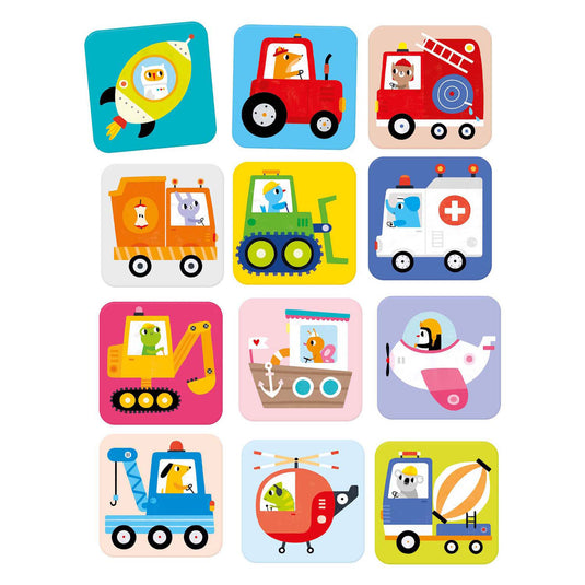 Banana panda - grote memory spel voertuigen - 24st.