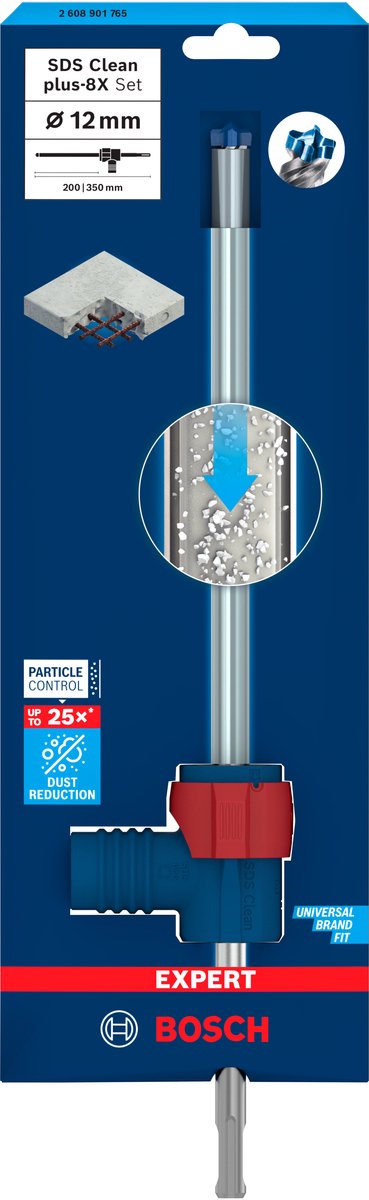 Bosch expert sds clean plus-8x hamerboor set 12 x 200 x 350