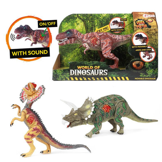 Toi-toys world of dinosaurs dilophosaurus, beweegbare dino met geluid