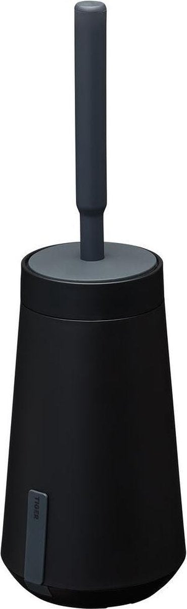 Tiger tess - wc borstel met houder - vrijstaand of hangend - 3m tape - met swoop® borstel flexibel - zwart antraciet