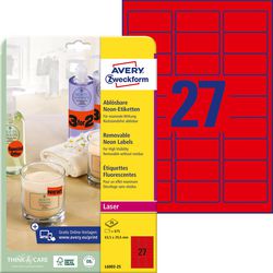 Etiketten avery rood 675 stuks