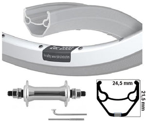 Kgs Voorwiel 26x1.75 (559) zac 2000 zilver met remrand vaste as