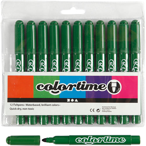 Colortime stiften, lijndikte 5 mm, dennegroen, 12 stuk 1 doos