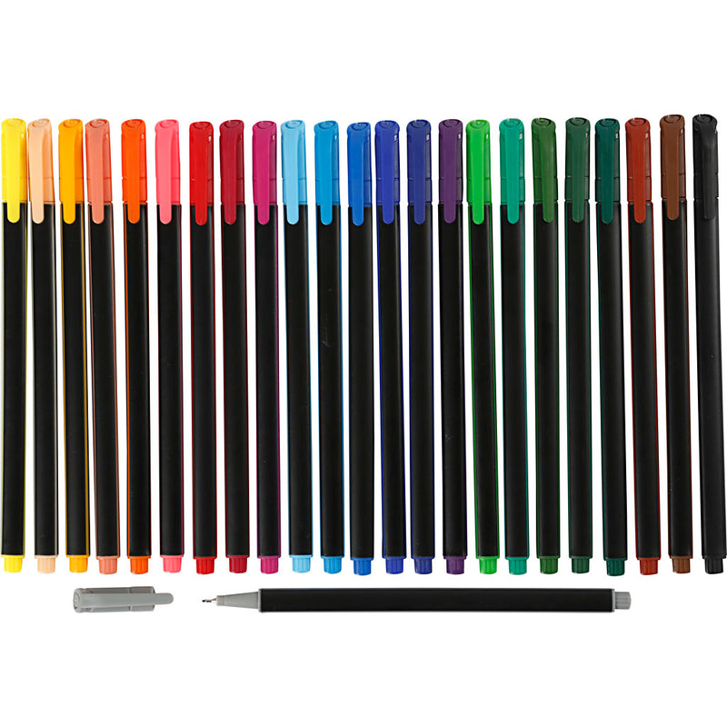 Afbeelding laden in galerijviewer, Https: www.cchobby.nl colortime-fineliners-lijndikte-0-6-0-7-mm-diverse-kleuren-24-stuk-1-doos
