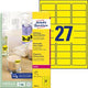 Merkloos sans marque etiketten avery zweckform 63,5x29,6 geel pak 675 stuks
