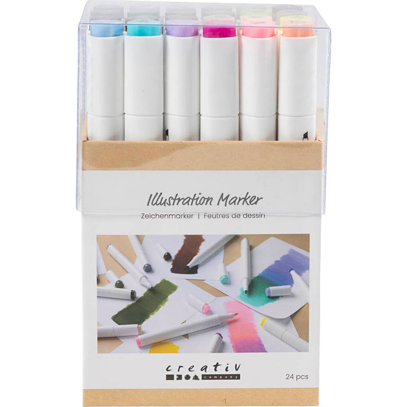 Load image into Gallery viewer, Creativ company https: www.cchobby.nl tekenstift-lijndikte-1-8-mm-pastelkleuren-standaardkleuren-24-stuk-1-doos
