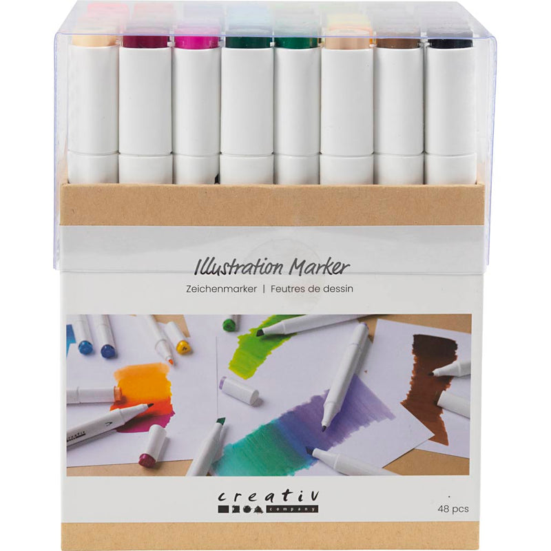 Load image into Gallery viewer, Creativ company tekenstift lijndikte 1+8mm standaardkleuren - 48st.

