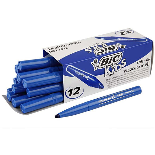 Bic visa color kleurstiften, lijndikte 3 mm, donkerblauw, 12 stuk 1 doos