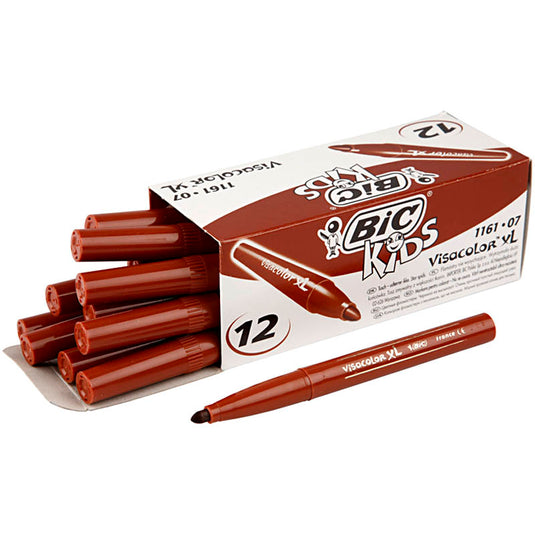 Bic visa color kleurstiften, lijndikte 3 mm, midden bruin, 12 stuk 1 doos