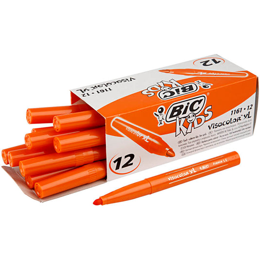 Bic visa color kleurstiften, lijndikte 3 mm, mid oranje, 12 stuk 1 doos