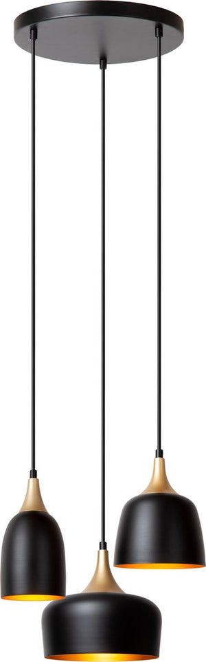 Lucide chayanne - hanglamp - ø 30 cm - 3xe14 - zwart