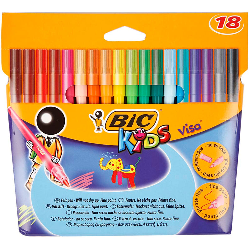Load image into Gallery viewer, Viltstiften bic visa kids kleurenassortiment 18st

