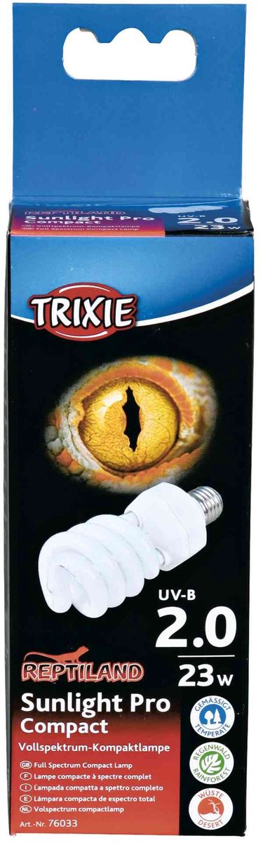 Load image into Gallery viewer, Trixie uv-b lamp - compact 23 watt - 6x6x15.2 cm, uvb uva verlichting voor reptielen en amfibieën
