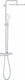 Grohe quickfix vitalio start 250 regendouche - ã¸ 25 cm - vierkant - met thermostaatkraan - chroom - ecojoy handdouche