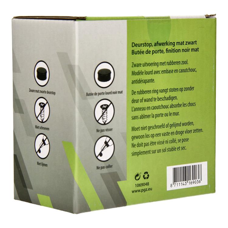 Load image into Gallery viewer, Mack 1069048 - zware deurstop zwart hoog 1,1 kg ø110mm 60mm | 6 stuks
