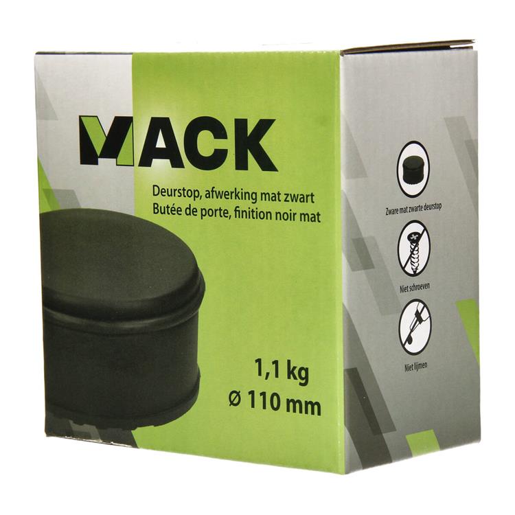 Load image into Gallery viewer, Mack 1069048 - zware deurstop zwart hoog 1,1 kg ø110mm 60mm | 6 stuks
