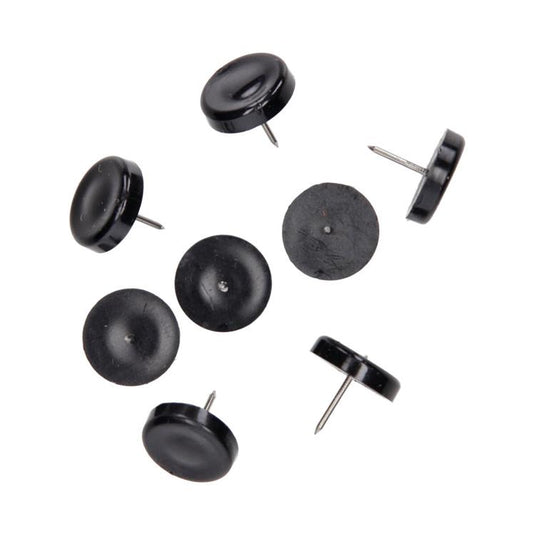 Mack 1066769 - stoelglijder nagel kunststof zwart ø 25 mm 8 st pcs | 6 stuks