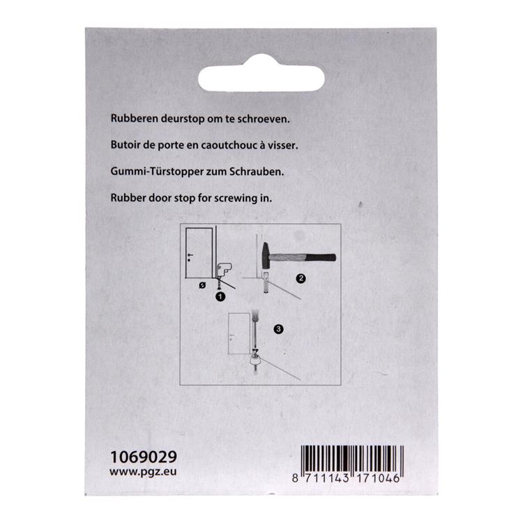 Load image into Gallery viewer, Mack 1069029 - deurstop rubber + schroef zwart 30 x 25 mm 2 st pcs | 6 stuks
