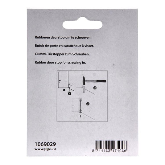 Mack 1069029 - deurstop rubber + schroef zwart 30 x 25 mm 2 st pcs | 6 stuks