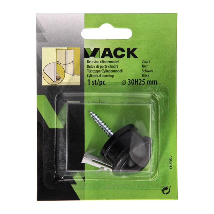 Load image into Gallery viewer, Mack 1069032 - deurstop cilindermodel zwart ø 30h25 mm 1 st pc | 6 stuks
