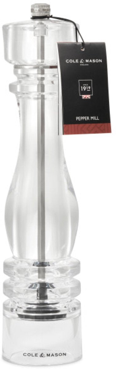 Cole mason london pepermolen – 30 cm – transparant acryl – xxl – precision maalwerk