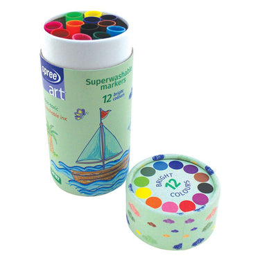 12 superwashable markers, 12 kleuren, ke