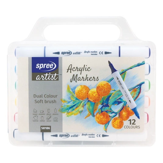 12 acryl driehoekige markers met 2 kleur