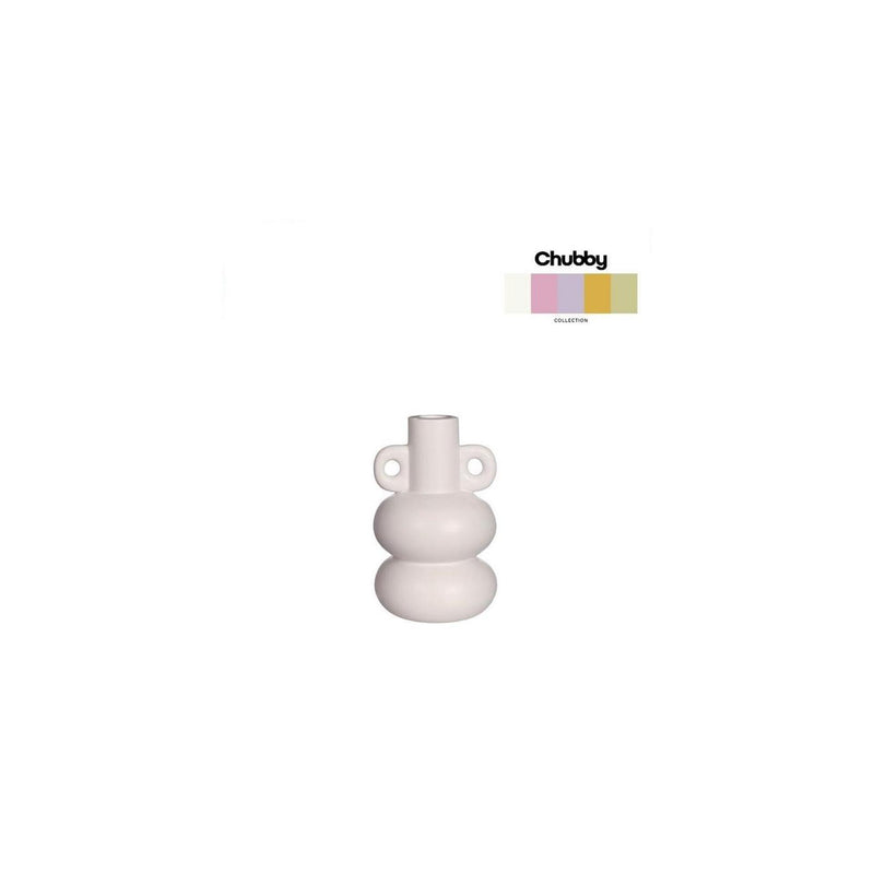 Load image into Gallery viewer, Ideas 4 seasons chubby vaas - kaarsenhouder ã˜7,6xh12cm off white
