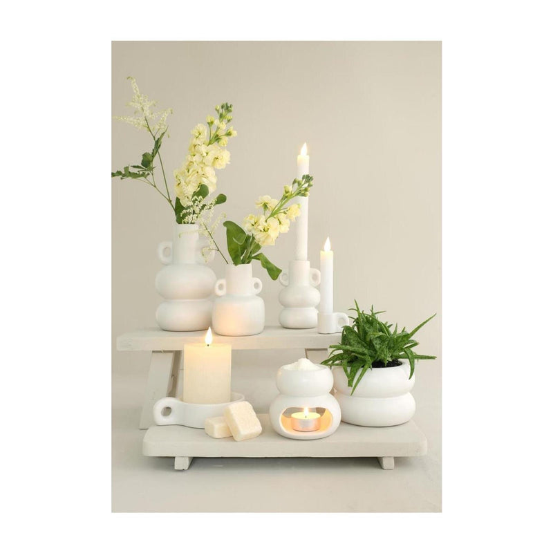 Load image into Gallery viewer, Ideas 4 seasons chubby vaas - kaarsenhouder ã˜7,6xh12cm off white

