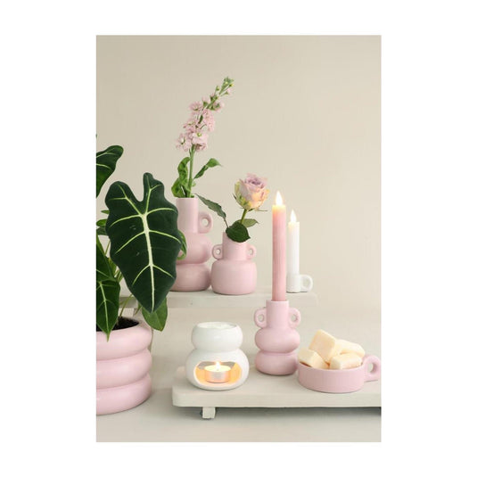 Ideas 4 seasons chubby vaas - kaarsenhouder ã˜7,6xh12cm roze