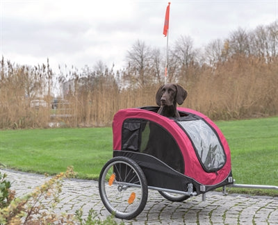 Load image into Gallery viewer, Trixie Hondenfietskar zwart rood
