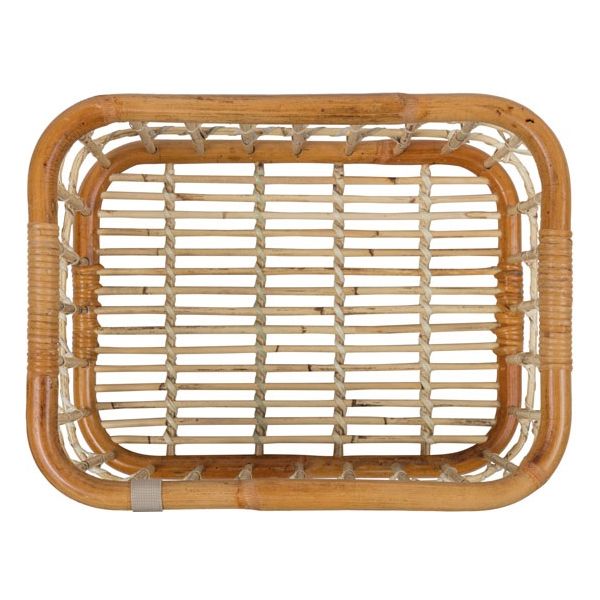 Load image into Gallery viewer, Basil Green Life - rotan fietsmand - large - voorop- natural bruin
