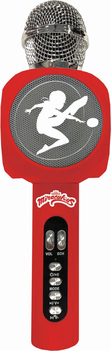 Lexibook miraculous bluetooth® karaoke microfoon met luidspreker, verlichting en stemvervormerfunctie