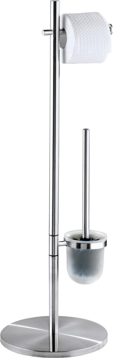 Wenko toiletbutler pieno rvs – toiletrolhouder en toiletborstel met houder vrijstaand