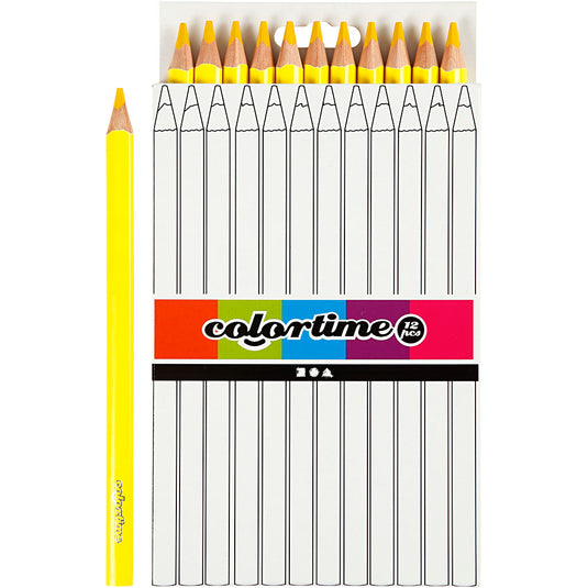 Creativ company driehoekige jumbo kleurpotloden - geel, 12st.