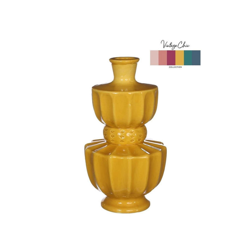 Load image into Gallery viewer, Ideas 4 seasons vaas bellagio mosterd ã˜11xh20cm
