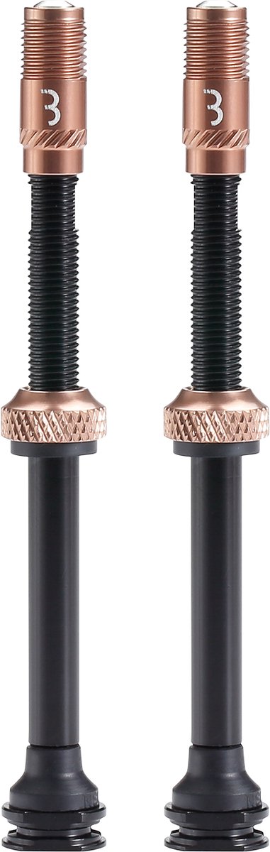 Bbb cycling corecap al valve - tubeless ventielset - 300% meer luchtstroom - universele pomp-compatibiliteit - aluminium - 80mm - 2 stuks - koper - bti-166