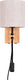 Trio nilam wand lamp met leeslamp - hout naturel - ecru kap