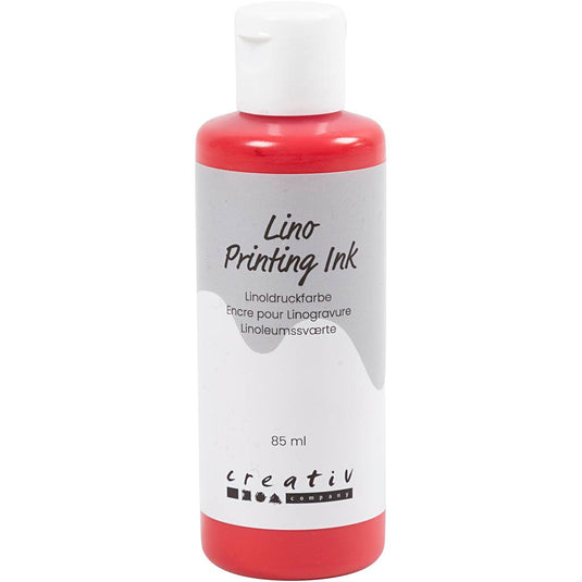 Creativ company linoleum verf, rood, 85 ml 1 fles