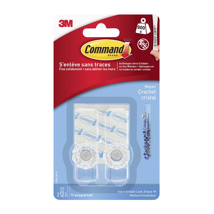 Load image into Gallery viewer, 3m 1060676 - command doorzichtige crystal haak, medium, 2hk + 3s pk | 8 stuks
