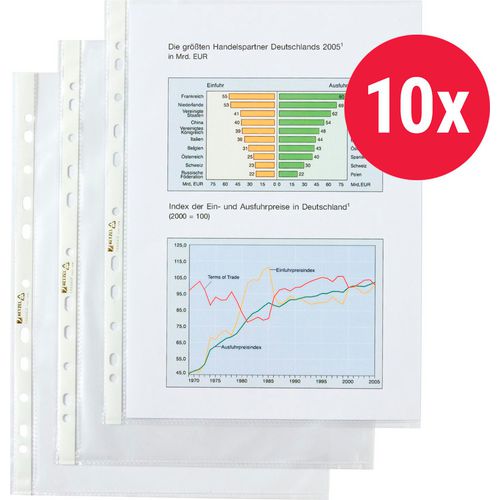 Showtassen hetzel transparant a4 10 stuks 110 micron