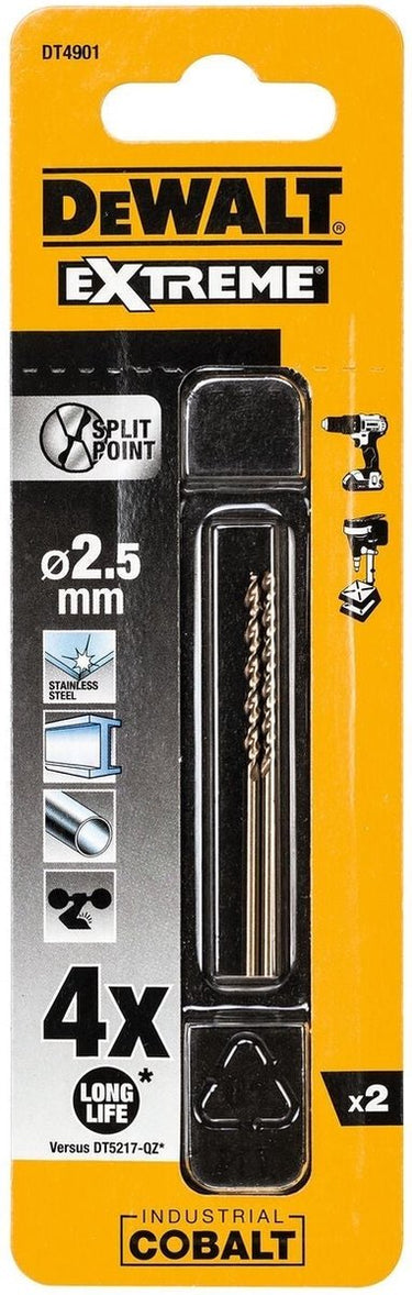 Dewalt accessoires hss industrial cobalt metaalboor 2.5mm - dt4901-qz