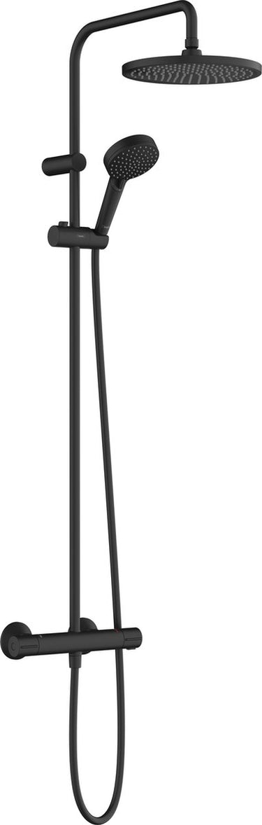 Hansgrohe vernis blend - showerpipe - 240mm maat - 1 straalfunctie - mat zwart - met thermostaat